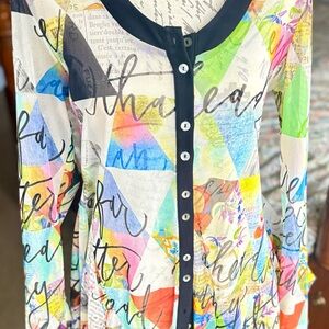 Colorful Abstract Print Women's Top